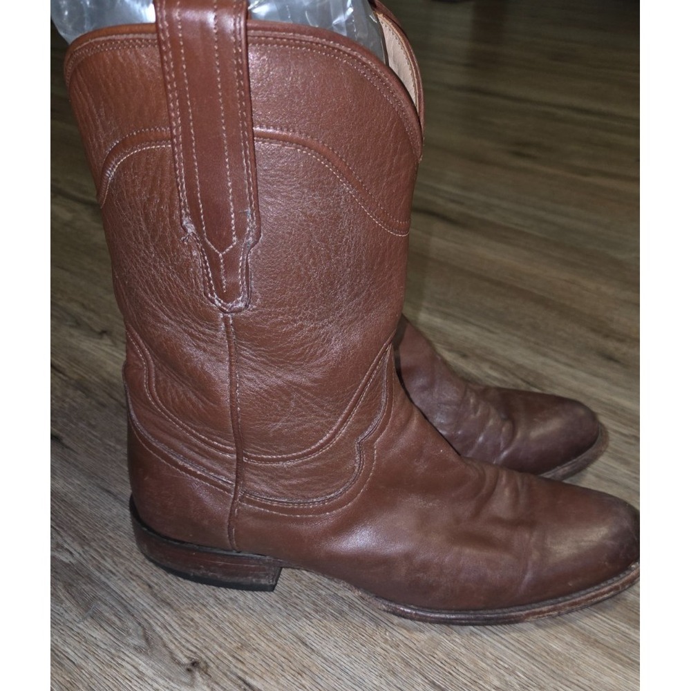 TECOVAS men 11.5D Cowboy Western Roper Boots Pull-on Leather